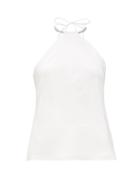 Matchesfashion.com Galvan - Bari Metal-collar Halter-neck Satin Camisole - Womens - White