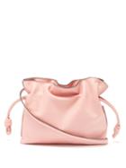 Ladies Bags Loewe - Flamenco Smooth-leather Drawstring Clutch - Womens - Light Pink