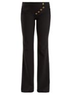 Matchesfashion.com Chlo - Mid Rise Flared Cady Trousers - Womens - Black