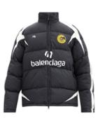 Matchesfashion.com Balenciaga - Logo-print Quilted Coat - Mens - Navy