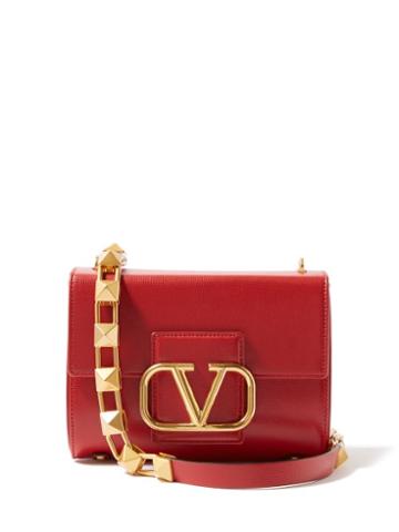 Valentino Garavani - Stud Sign Small Leather Shoulder Bag - Womens - Red