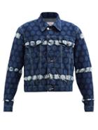 Charles Jeffrey Loverboy - Runes Etched Polka-dot Denim Jacket - Womens - Mid Denim