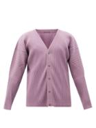 Homme Pliss Issey Miyake - Technical-pleated Cardigan - Mens - Purple