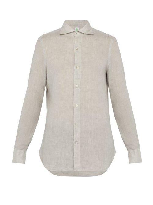 Matchesfashion.com Finamore 1925 - Gaeta Linen Shirt - Mens - Grey