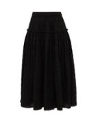 Matchesfashion.com Mara Hoffman - Alejandra Shirred Organic Cotton-blend Midi Skirt - Womens - Black