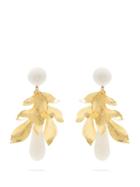 Matchesfashion.com Rebecca De Ravenel - Violette Gold Plated And Silk Cord Earrings - Womens - White