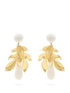 Matchesfashion.com Rebecca De Ravenel - Violette Gold Plated And Silk Cord Earrings - Womens - White