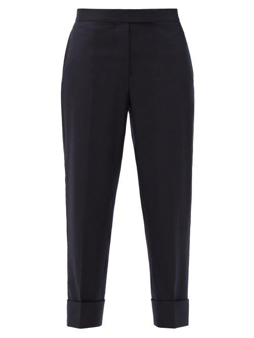 Matchesfashion.com Thom Browne - Tailored Wool Straight-leg Trousers - Womens - Navy