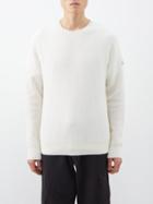 Moncler - Logo-patch Wool-blend Sweater - Mens - Cream