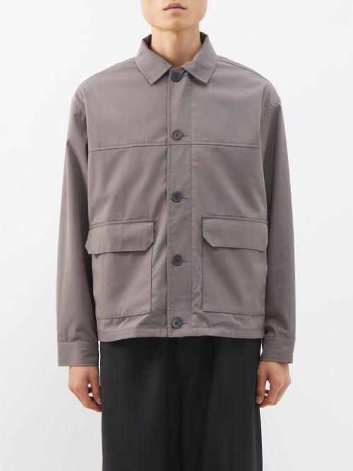 Frame - Club Cotton-blend Twill Overshirt - Mens - Grey