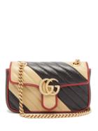 Matchesfashion.com Gucci - Gg Marmont Two Tone Leather Cross Body Bag - Womens - Black White