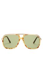 Gucci Aviator-frame Web-striped Sunglasses
