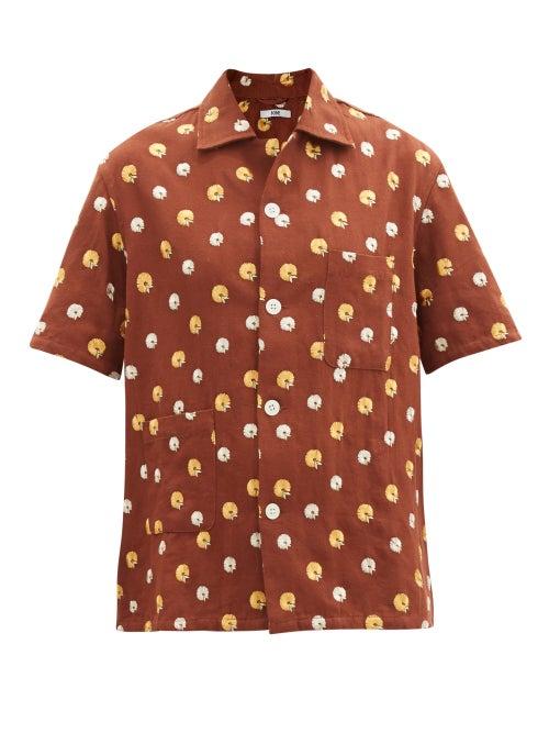 Matchesfashion.com Bode - Marigold Embroidered Cotton Shirt - Womens - Brown