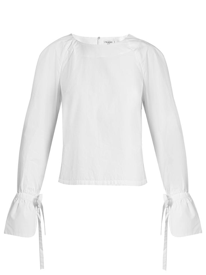Frame Cuff-tie Cotton-poplin Top