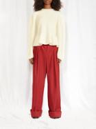Lemaire - Peplum-hem Ribbed-knit Sweater - Womens - Light Cream