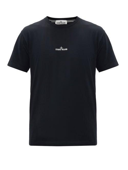 Matchesfashion.com Stone Island - Marble Three-print Cotton-jersey T-shirt - Mens - Black
