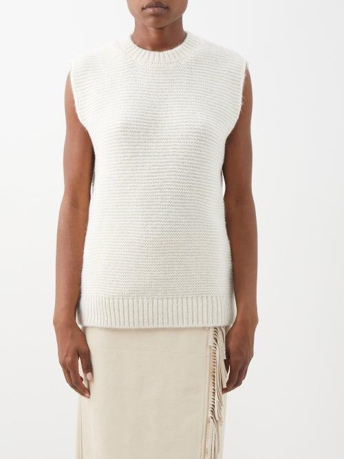 Stella Mccartney - Sleeveless Rib-knitted Alpaca-blend Top - Womens - Beige