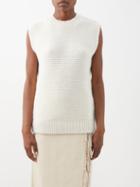 Stella Mccartney - Sleeveless Rib-knitted Alpaca-blend Top - Womens - Beige