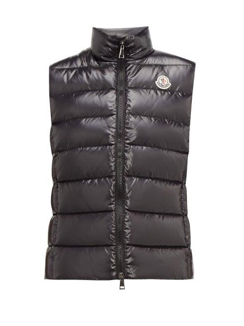 Matchesfashion.com Moncler - Ghany High Neck Quilted Down Gilet - Womens - Black