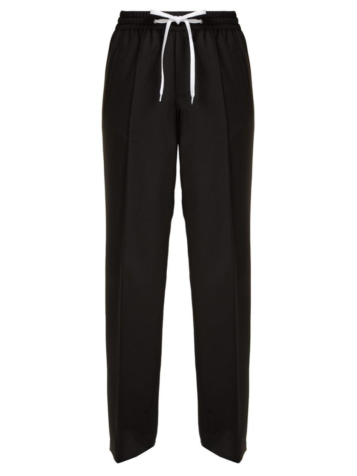 Miu Miu Side-stripe Wool And Mohair-blend Track Pants
