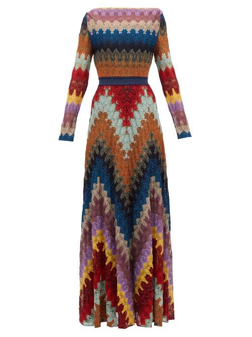 Matchesfashion.com Missoni - Zigzag Metallic Knit Dress - Womens - Multi