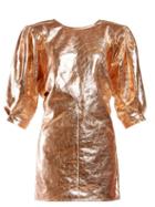 Matchesfashion.com Isabel Marant - Nadella Metallic Leather Mini Dress - Womens - Gold