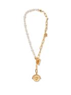 Dolce & Gabbana - Faux-pearl & Coin Chain Necklace - Womens - Gold