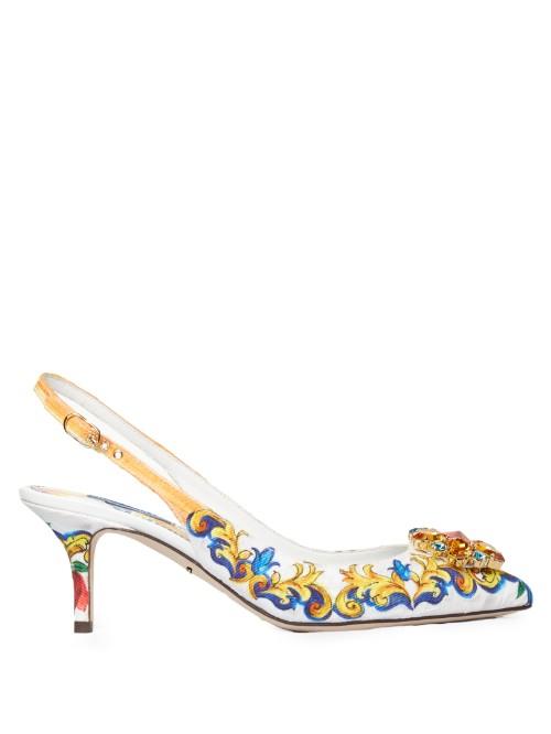 Dolce & Gabbana Majolica-print Embellished Pumps