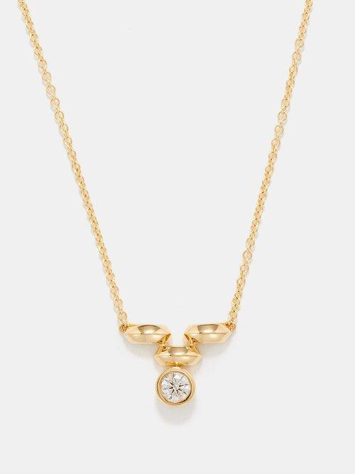 Lizzie Mandler - Cleo Diamond & 18kt Gold Necklace - Womens - Yellow Gold