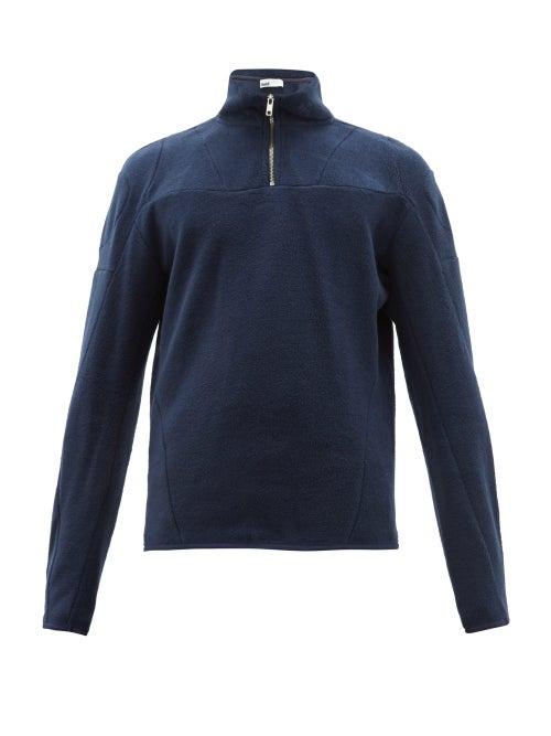 Matchesfashion.com Gmbh - Moses Half Zip Cotton Track Top - Mens - Navy