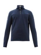 Matchesfashion.com Gmbh - Moses Half Zip Cotton Track Top - Mens - Navy