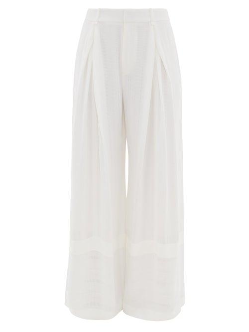 Matchesfashion.com Roland Mouret - Valens High-rise Wide-leg Trousers - Womens - White
