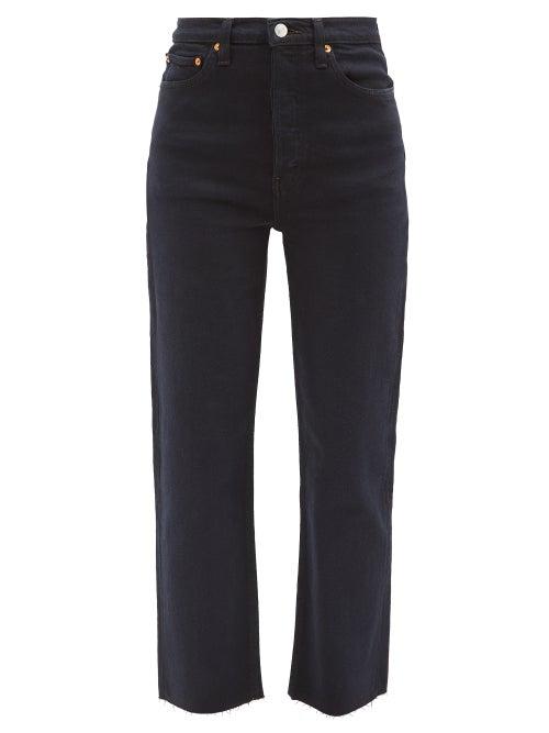 Re/done - 70s Ultra High Rise Stove Pipe Straight-leg Jeans - Womens - Dark Navy