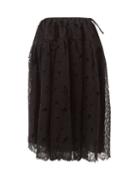 Matchesfashion.com Cecilie Bahnsen - Rosie Broderie Anglaise Midi Skirt - Womens - Black