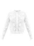 Matchesfashion.com Cecilie Bahnsen - Daisey Embroidered-patch Tulle Cardigan - Womens - White