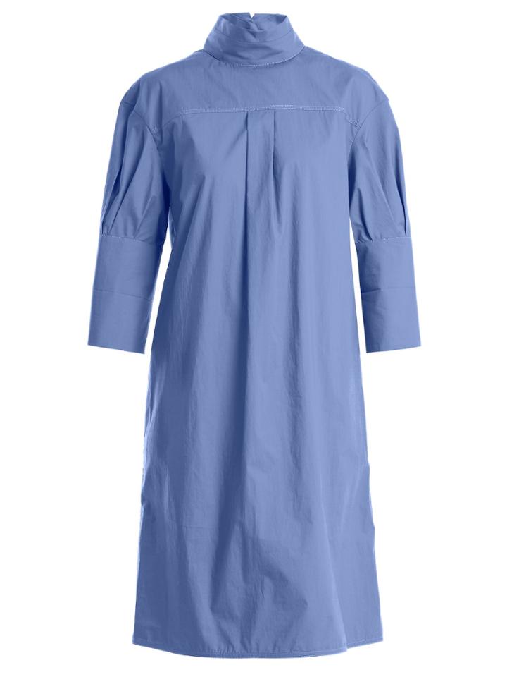 Marni High-neck Contrast-stitch Cotton-poplin Dress