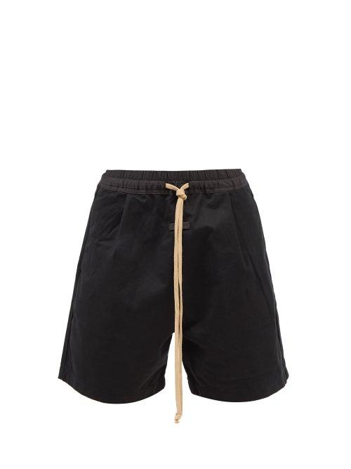 Fear Of God - Drawstring Cotton-twill Shorts - Mens - Black