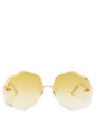 Matchesfashion.com Chlo - Rosie Cloud Metal Sunglasses - Womens - Yellow Gold