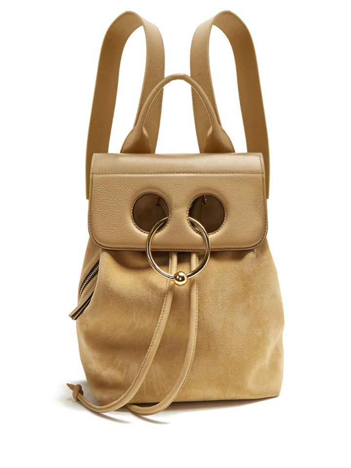 Jw Anderson Pierce Mini Suede And Leather Backpack