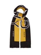 Matchesfashion.com Givenchy - Three Tone Logo Wool Scarf - Mens - Black Yellow