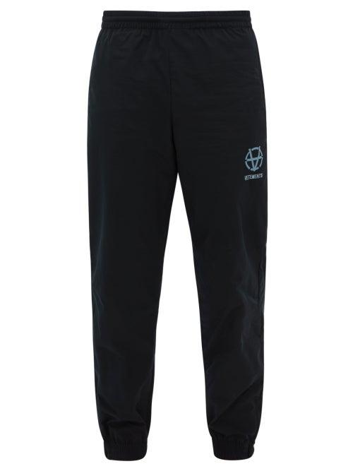 Matchesfashion.com Vetements - Anarchy Print Jersey Track Pants - Mens - Black