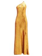 Matchesfashion.com Galvan - Roxy Sequinned One Shoulder Gown - Womens - Bronze