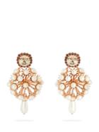 Erdem Crystal-embellished Rose Gold-tone Drop Earrings