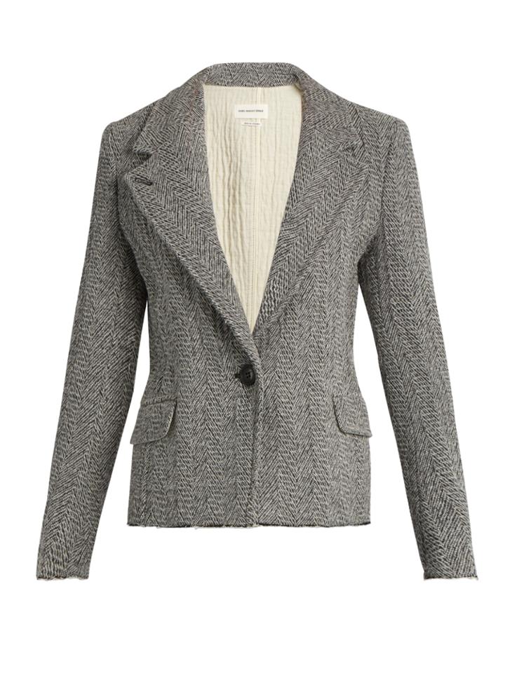 Isabel Marant Étoile Ela Raw-hem Herringbone Jacket