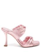 Aquazzura - Twist 95 Metallic-leather Sandals - Womens - Pink
