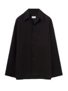 Lemaire - Point-collar Poplin Shirt - Mens - Black