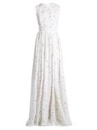Emilia Wickstead Herbe Sleeveless Floral-print Cloqu Gown