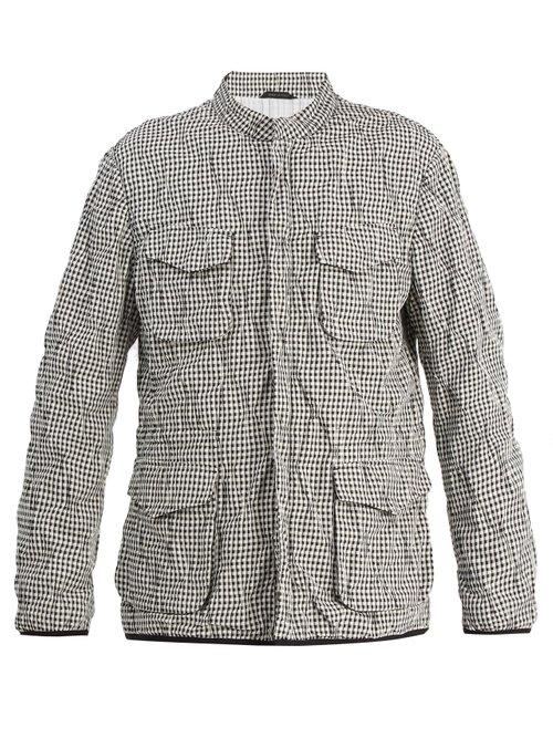 Matchesfashion.com Giorgio Armani - Stand Collar Checked Jacket - Mens - Multi