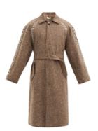 Matchesfashion.com Stefan Cooke - Studded Wool-tweed Overcoat - Mens - Brown