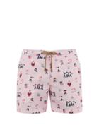 Matchesfashion.com Thorsun - Fiesta Print Swim Shorts - Mens - Pink